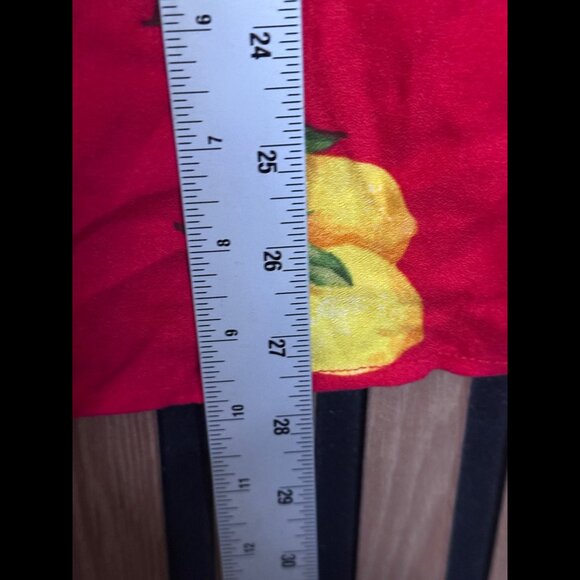 New Wild Honey Mini Dress Medium Red Lemon Print Front Tie Adjustable Strap - Picture 4 of 7